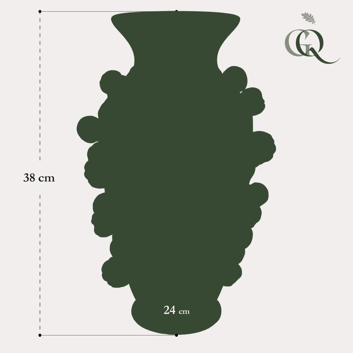 Vaas steen M - H38 W24 - Pistache green- Manderin - Pflanzfix24