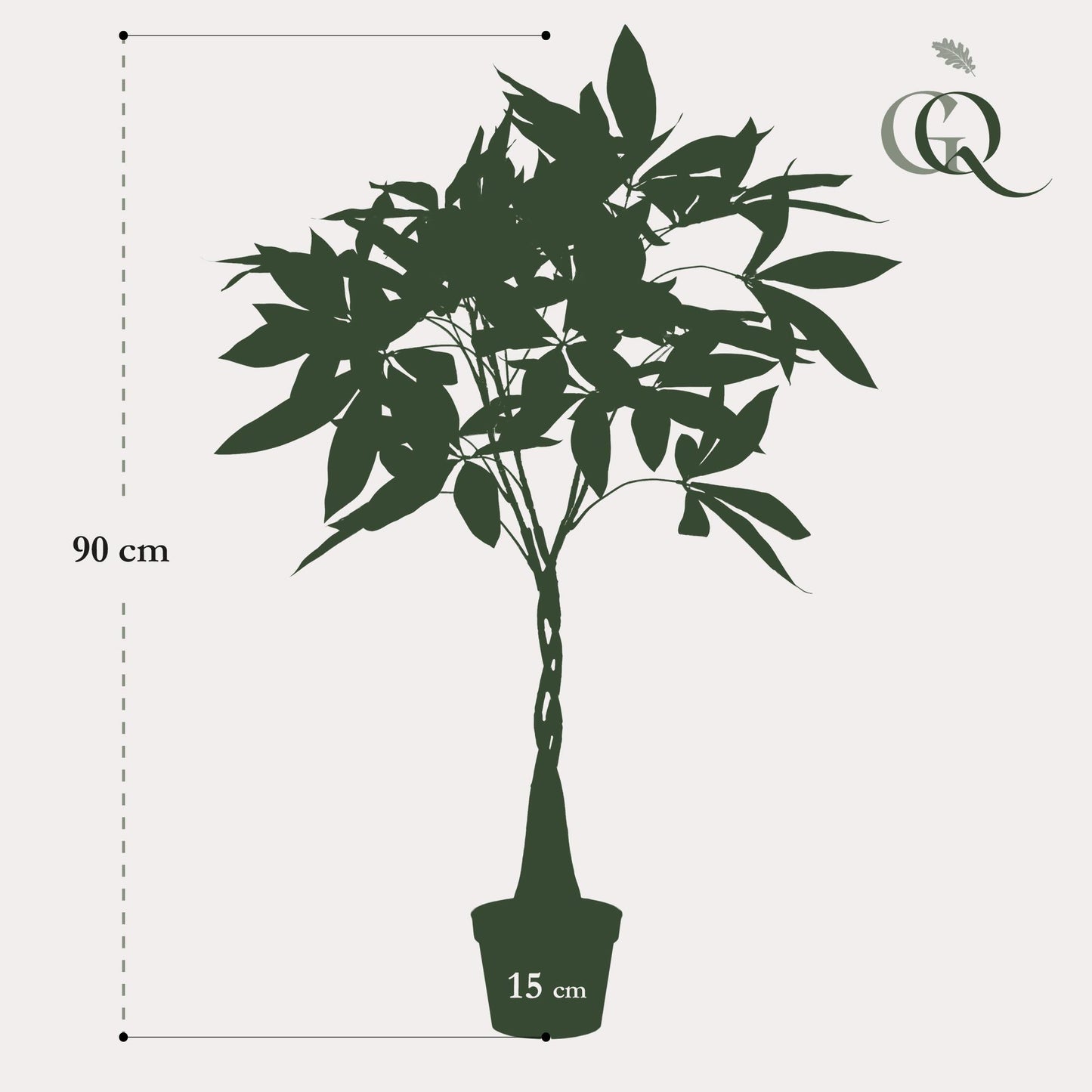 Kunstpflanze Pachira Aquatica Geldbaum 90 cm | Pflanzfix24.de - Pflanzfix24.de