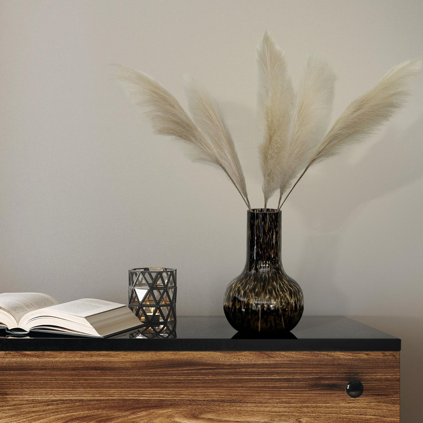 Pampas Pluimen Kunstbloemen - Crème - Set van 6 - 115cm - Pflanzfix24