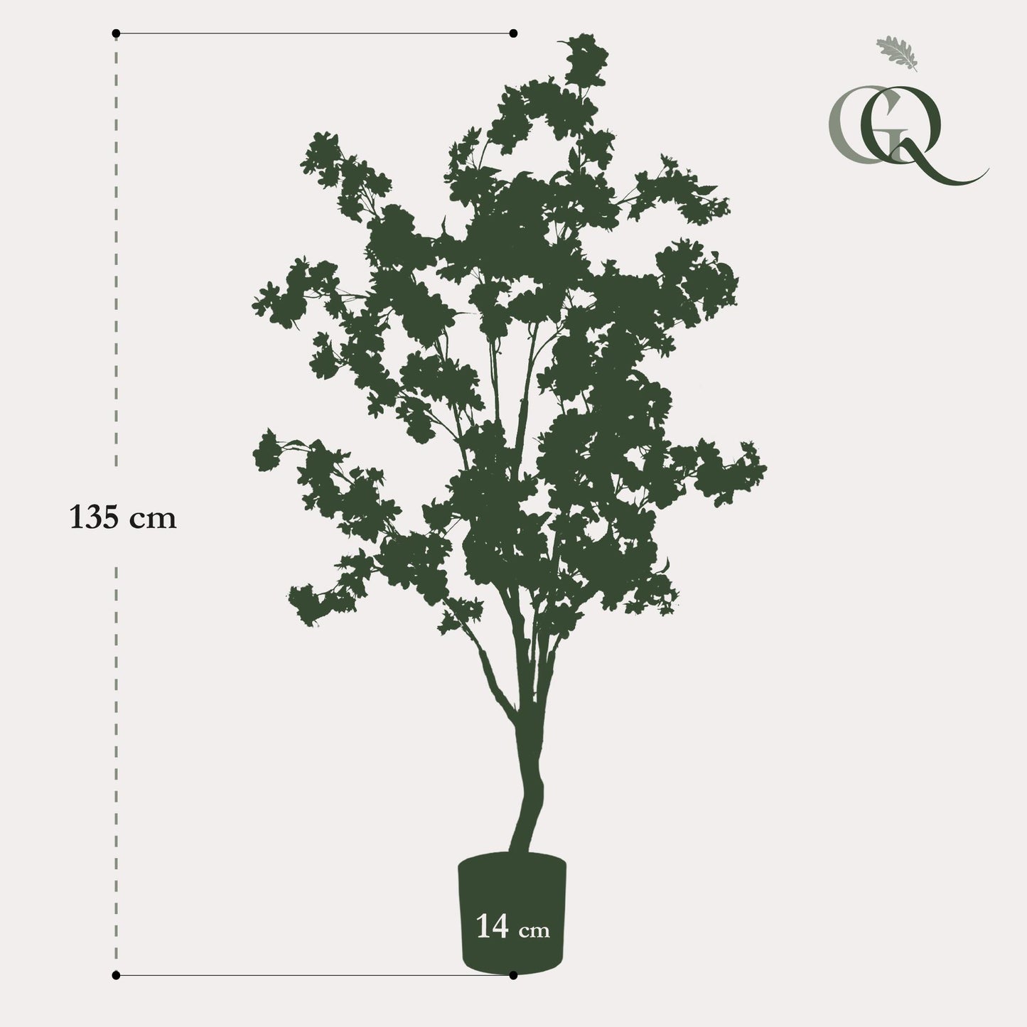 Kunstpflanze Prunus Kirschenblüte 135 cm Weiß | Pflanzfix24.de - Pflanzfix24.de