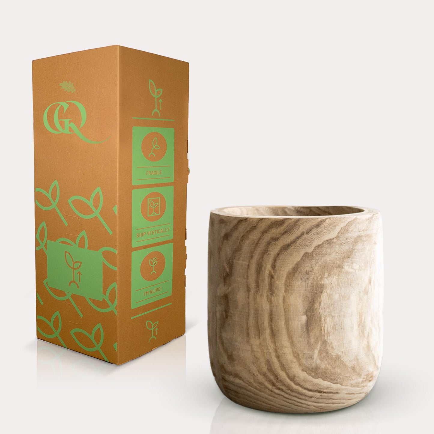 Pia Blumentopf - XL - Holz Hellbraun - H42 W40 - Pflanzfix24.de - Pflanzfix24.de