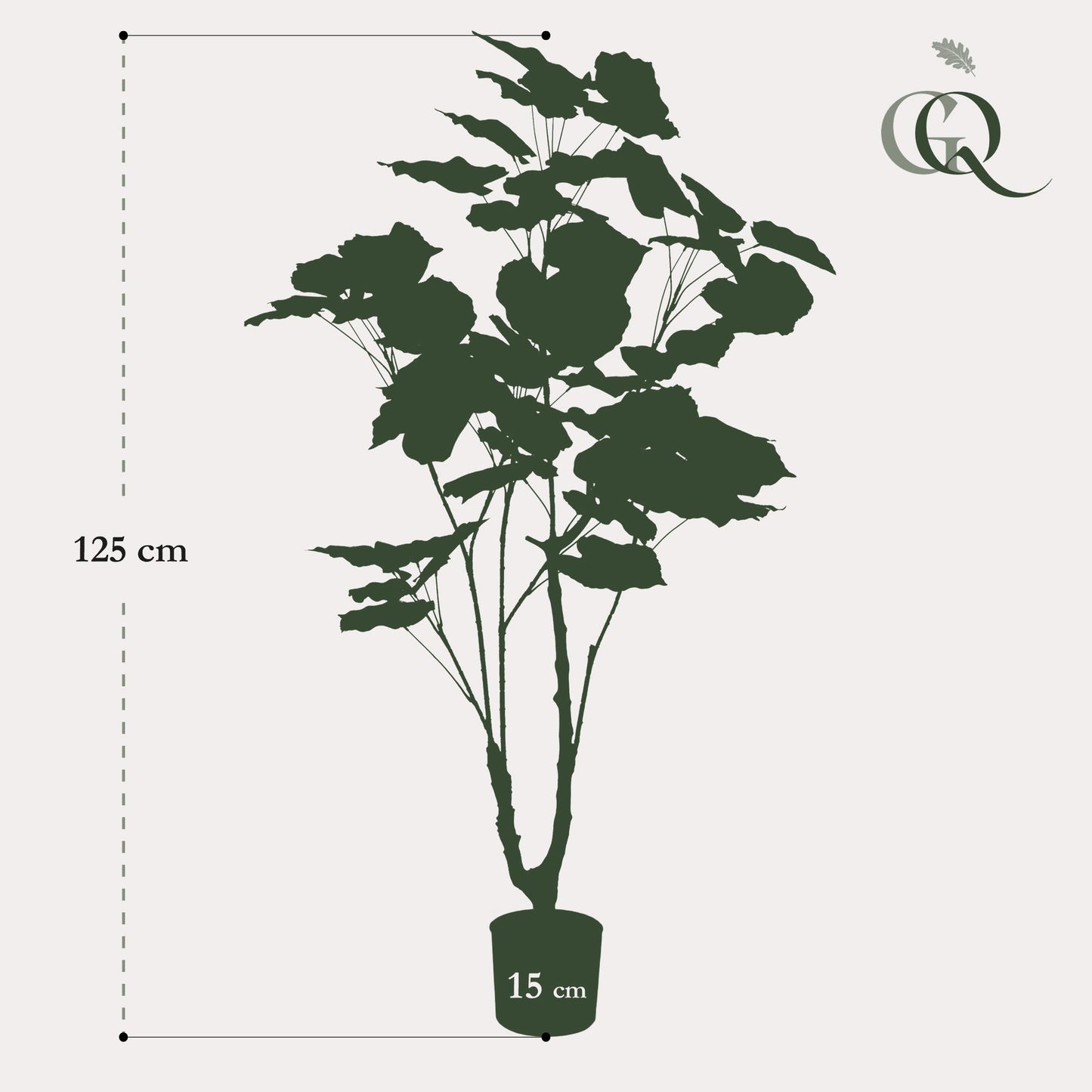 Kunstpflanze Ficus Umbellata 125 cm | Pflanzfix24.de - Pflanzfix24.de