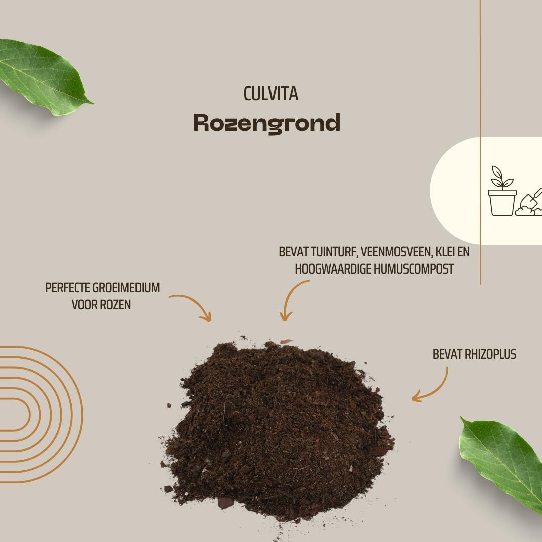 Culvita - Rosenerde 40 Liter - Blumenerde für Rosen geeignet - inklusive RhizoPlus Wurzelverbesserer - Pflanzfix24.de - Pflanzfix24.de