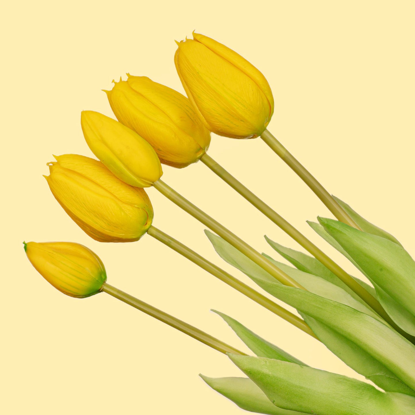 Kunst Tulpen Bouquet Gelb 10 Stück – Real Touch 42 cm | Pflanzfix24.de - Pflanzfix24.de
