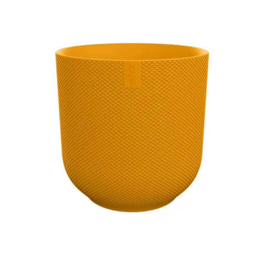 Blumentopf elho Jazz Round Amber-Gelb – Ø23 x H21 cm | Pflanzfix24.de - Pflanzfix24.de
