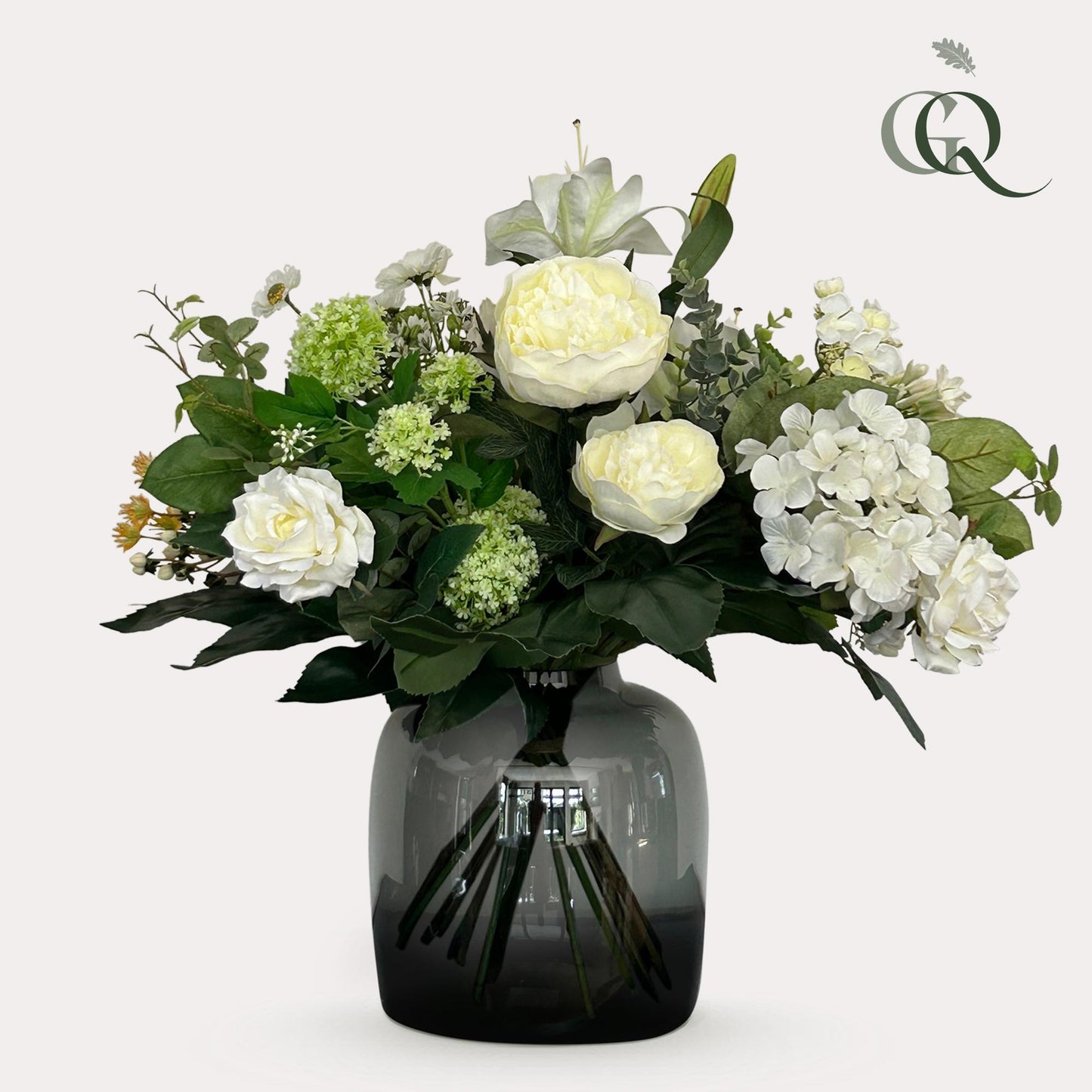 Kunstblumenstrauß Bouquet M – White Dream – 60 cm - Pflanzfix24.de - Pflanzfix24.de