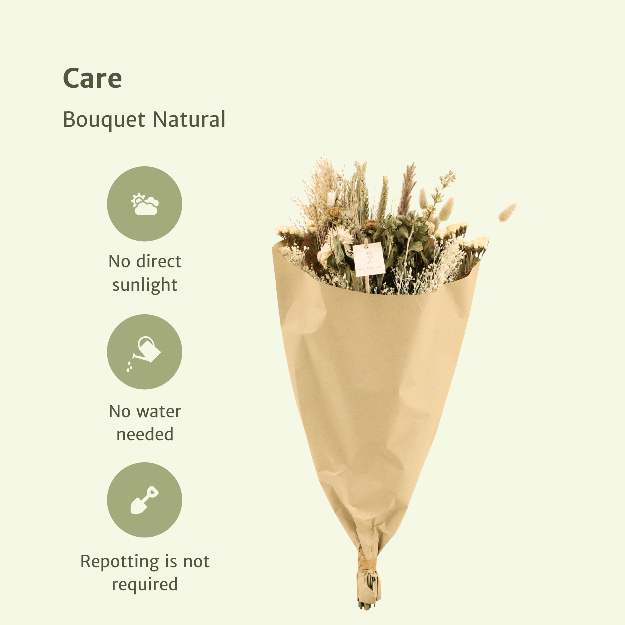 Trockenblumen Feldblumenstrauß Natürlich Ø25cm | Pflanzfix24.de - Pflanzfix24.de