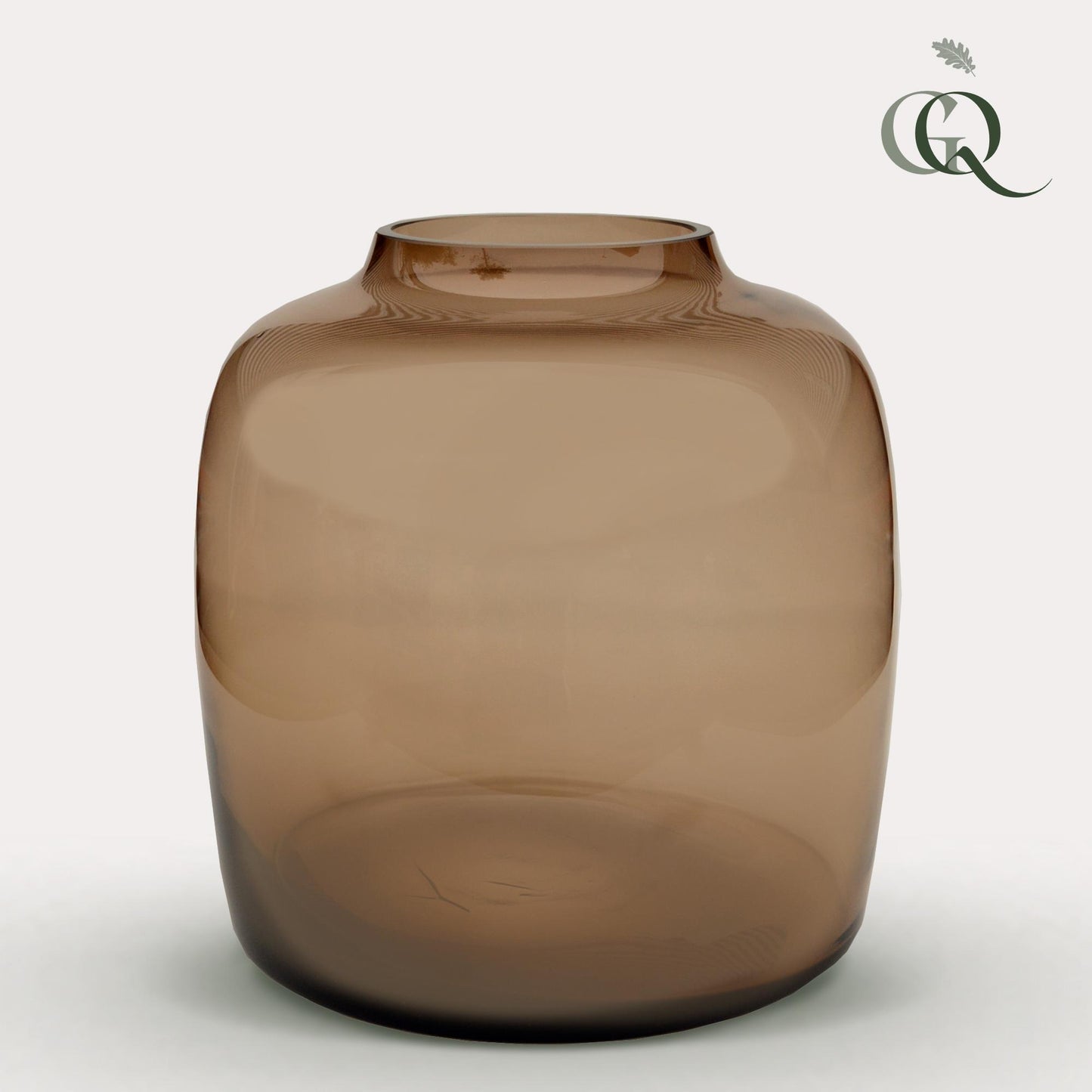 Glasvase M H25xW25cm – Bartica Taupe | Pflanzfix24.de - Pflanzfix24.de