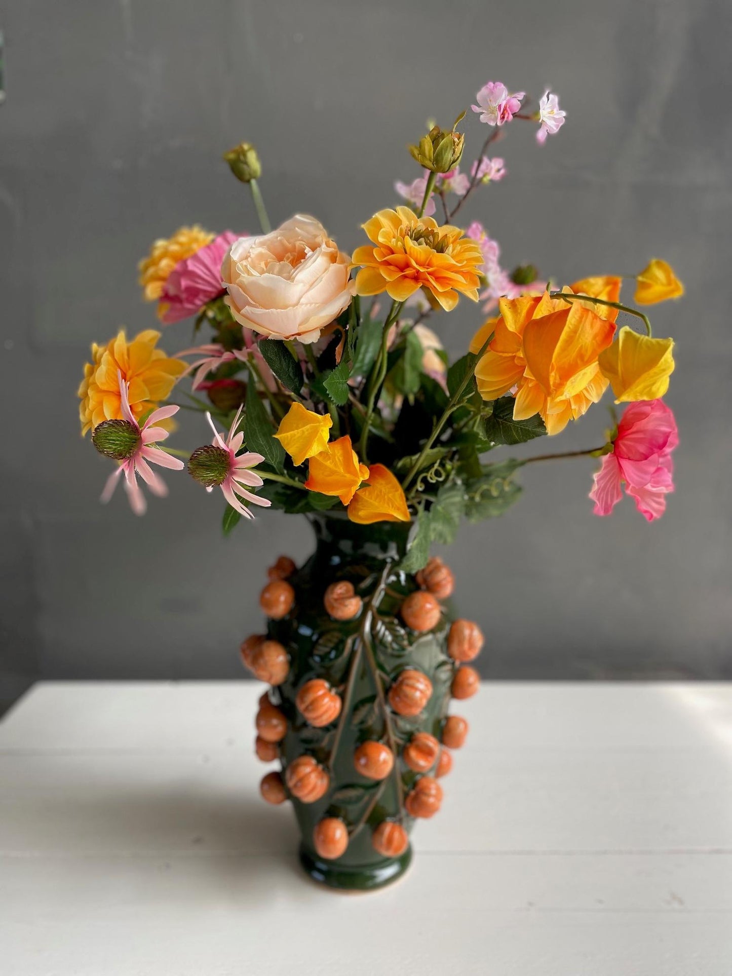 Kunstblumenstrauß Orange Summer – 80 cm | Pflanzfix24.de - Pflanzfix24.de