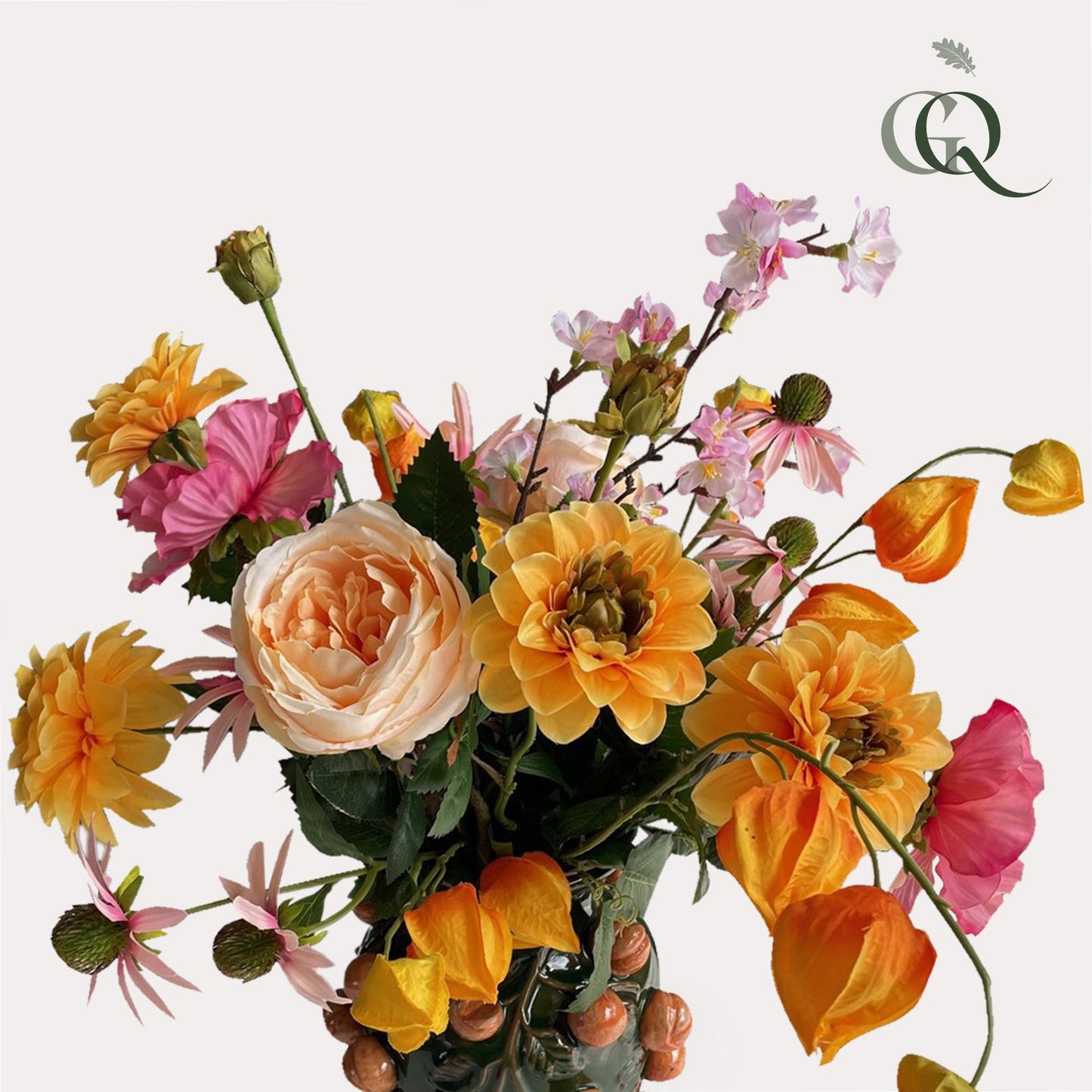 Kunstblumenstrauß Orange Summer – 80 cm | Pflanzfix24.de - Pflanzfix24.de