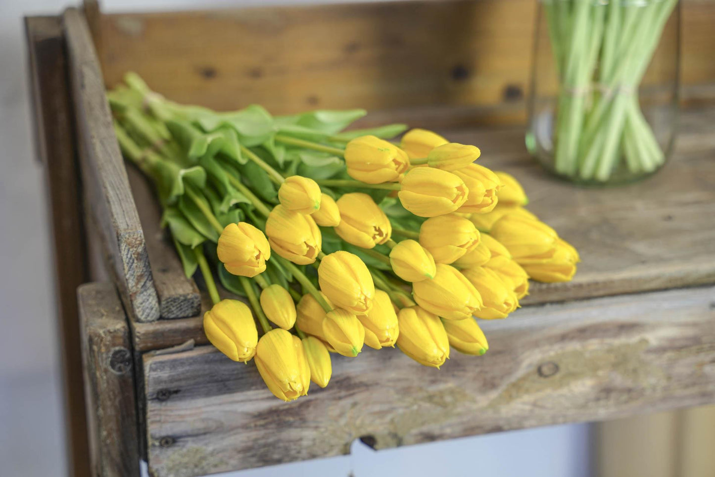 Kunst Tulpen Bouquet Gelb 10 Stück – Real Touch 42 cm | Pflanzfix24.de - Pflanzfix24.de