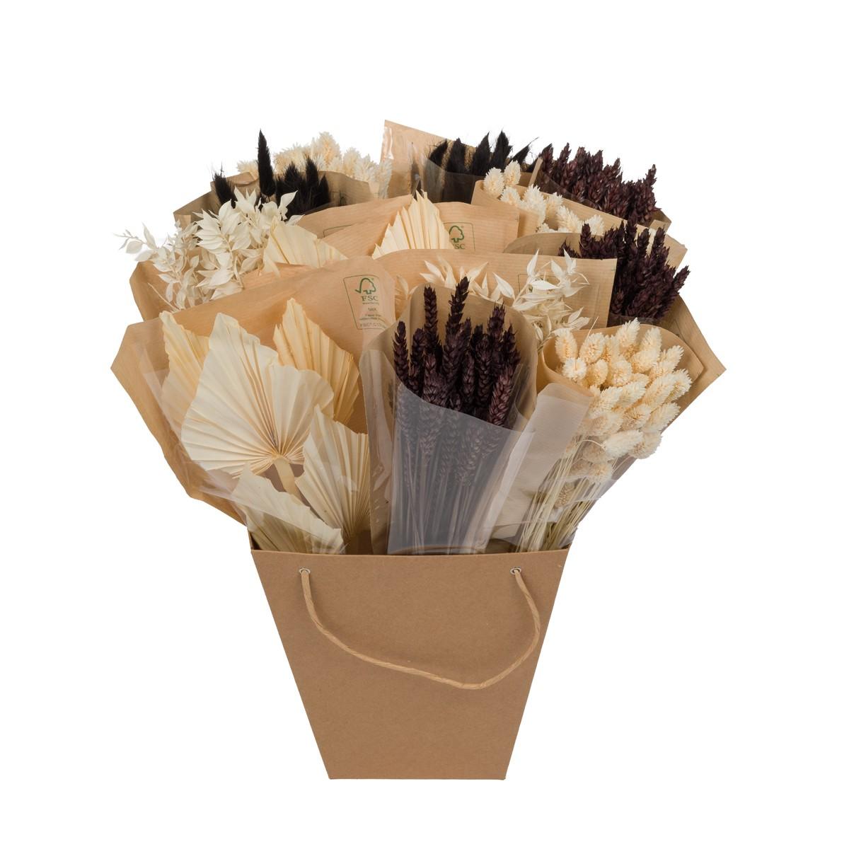 Getrocknete Blumen - Dried Mono Mix - Black&White - ↕50cm - Pflanzfix24