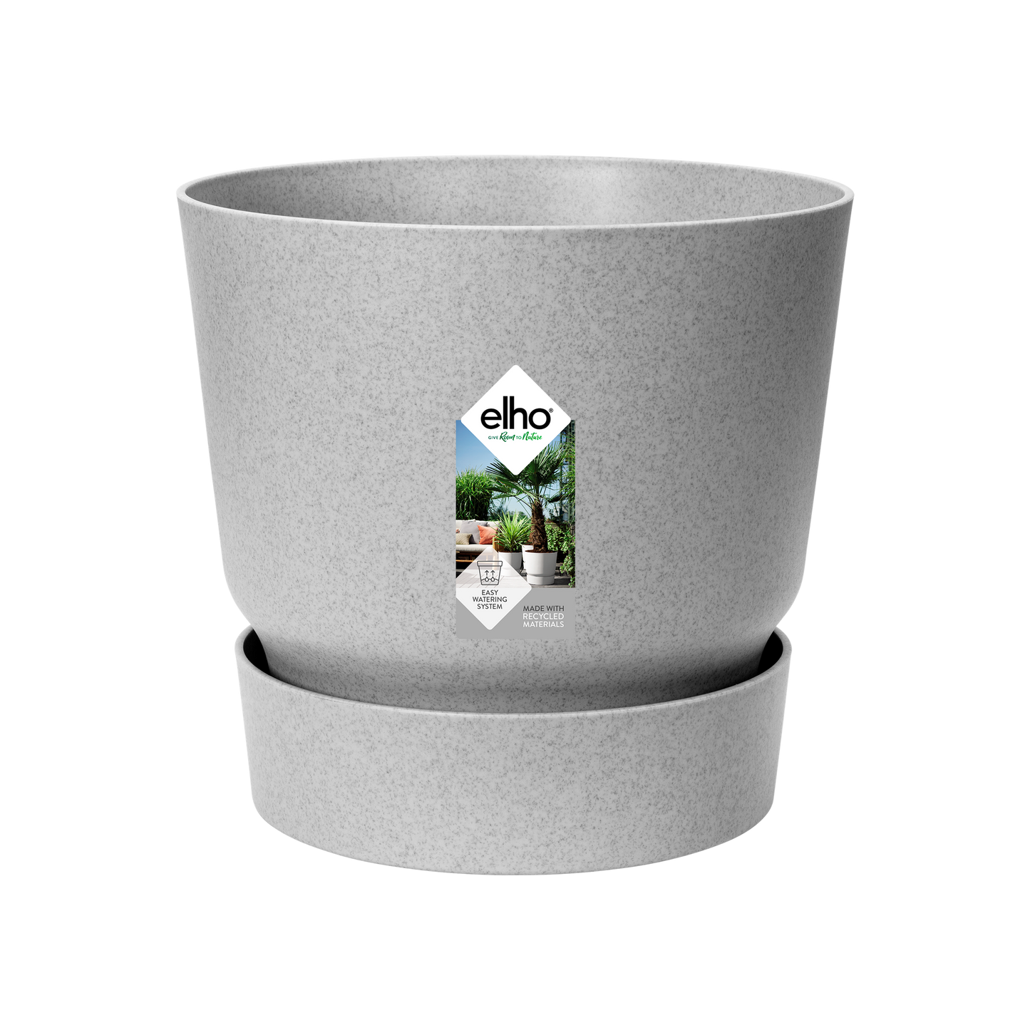 Elho Greenville Rundtopf Grau - D14 x H13 cm - Pflanzfix24