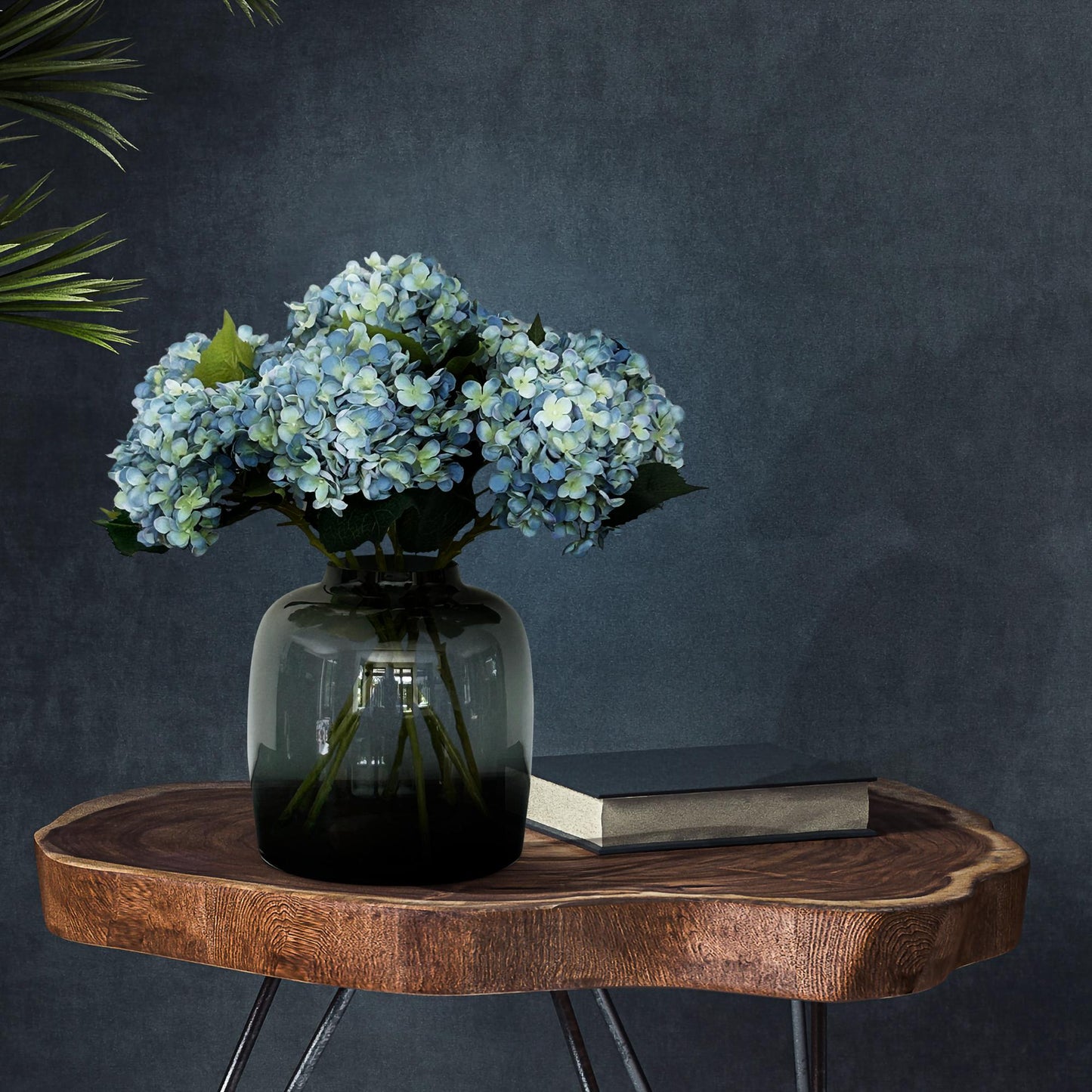 Kunstblumen Hortensien Blau – 8er Set – 52 cm | Pflanzfix24.de