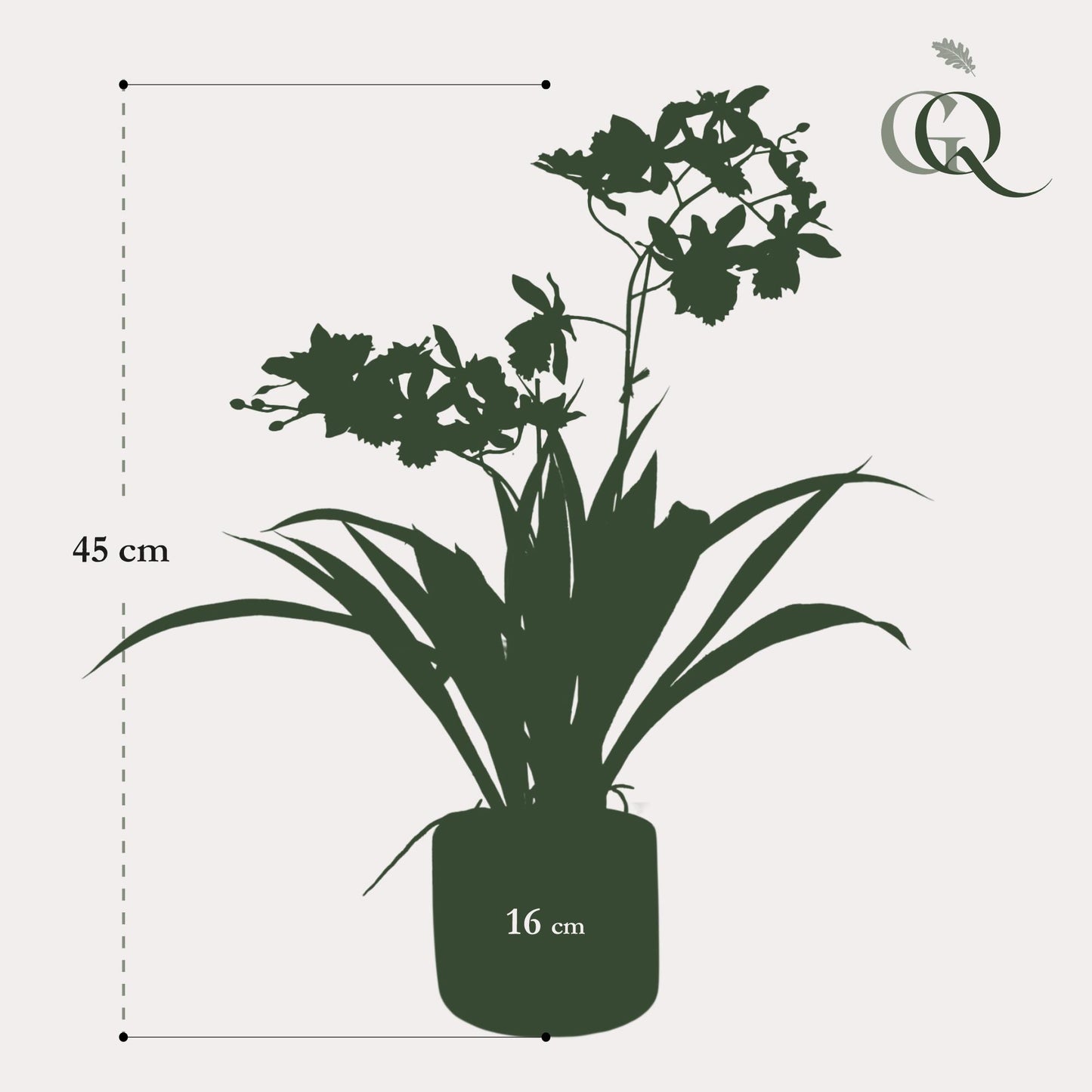 Kunstpflanze Orchidee Gelb-Braun 45 cm | Pflanzfix24.de - Pflanzfix24.de