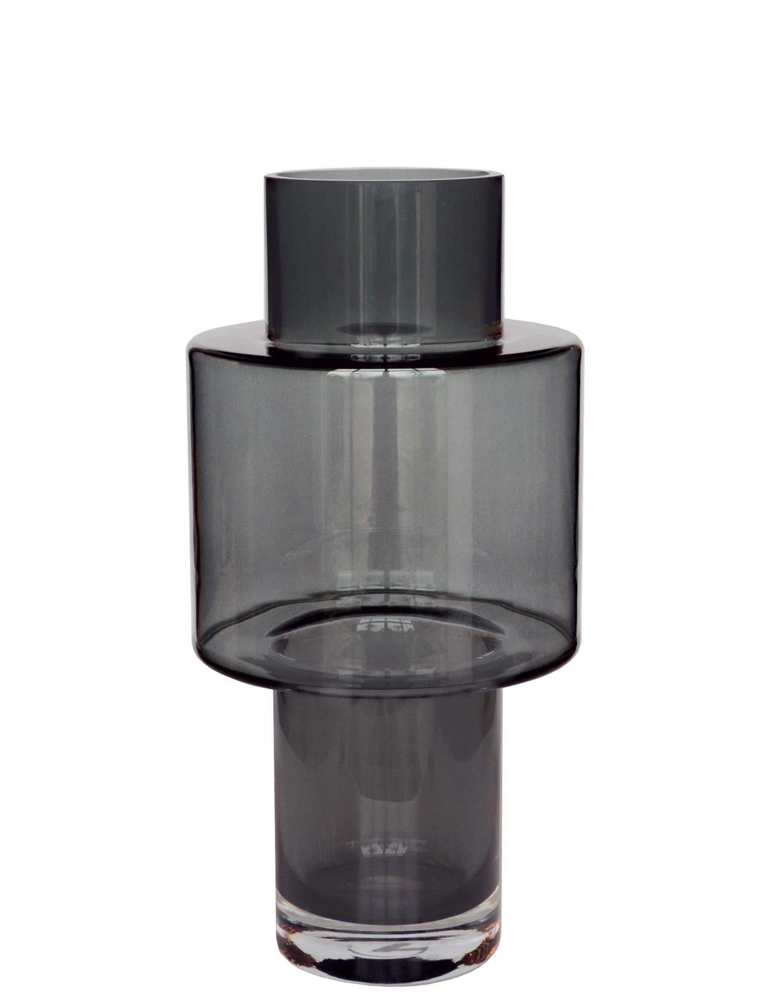 Glasvase Juba M Grau 40 cm – Pflanzfix24.de - Pflanzfix24.de