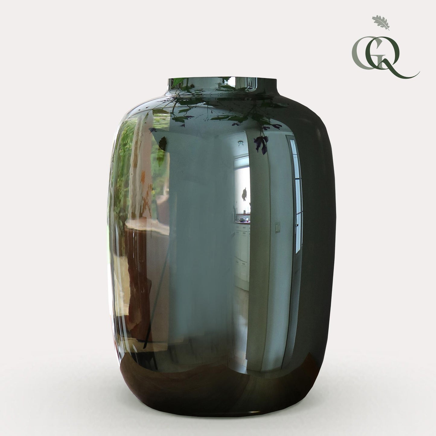Spiegelglasvase M H35xW25cm – Artic Grey | Pflanzfix24.de - Pflanzfix24.de