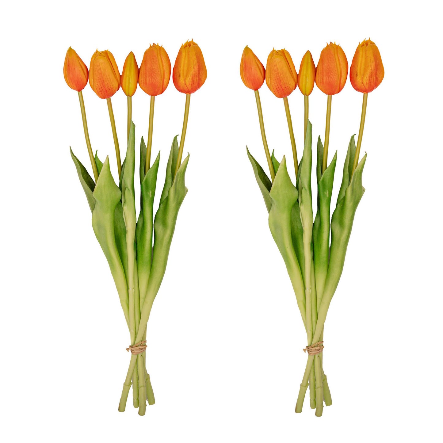 Kunst Tulpen Bouquet Orange 10 Stück – Real Touch 42 cm | Pflanzfix24.de - Pflanzfix24.de