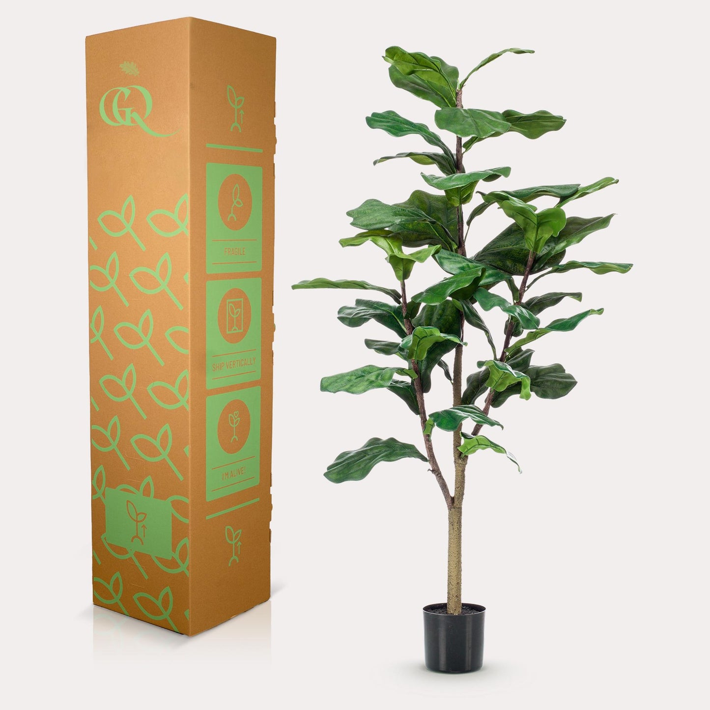 Ficus Lyrata Kunstpflanze 120cm – Tabakpflanze | Pflanzfix24.de - Pflanzfix24.de