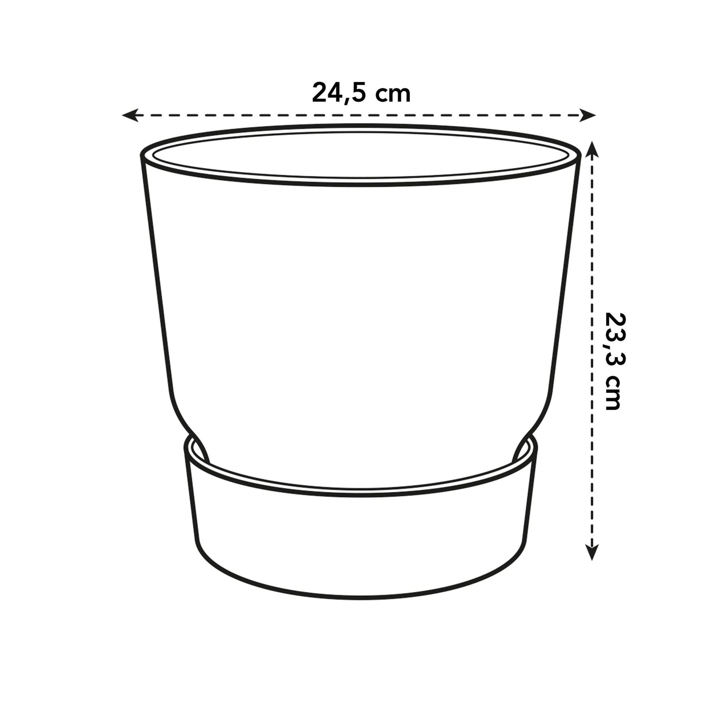 Blumentopf elho Greenville Round Schwarz – Ø24 x H23 cm | Pflanzfix24.de - Pflanzfix24.de