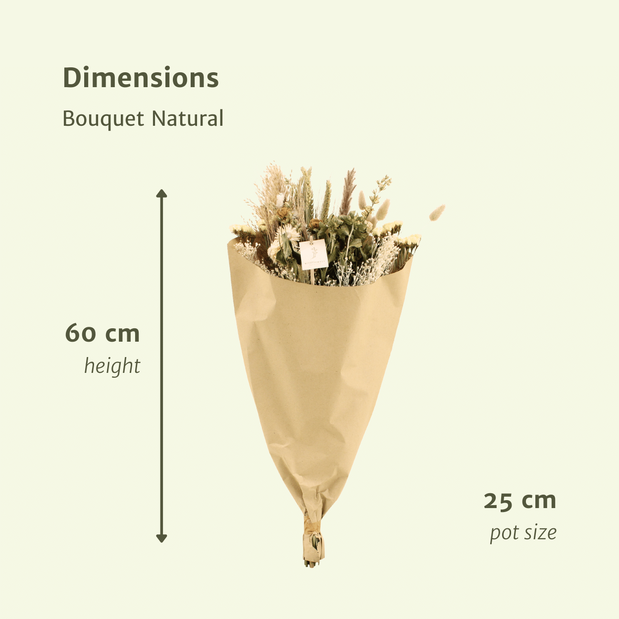 Trockenblumen Feldblumenstrauß Natürlich Ø25cm | Pflanzfix24.de - Pflanzfix24.de