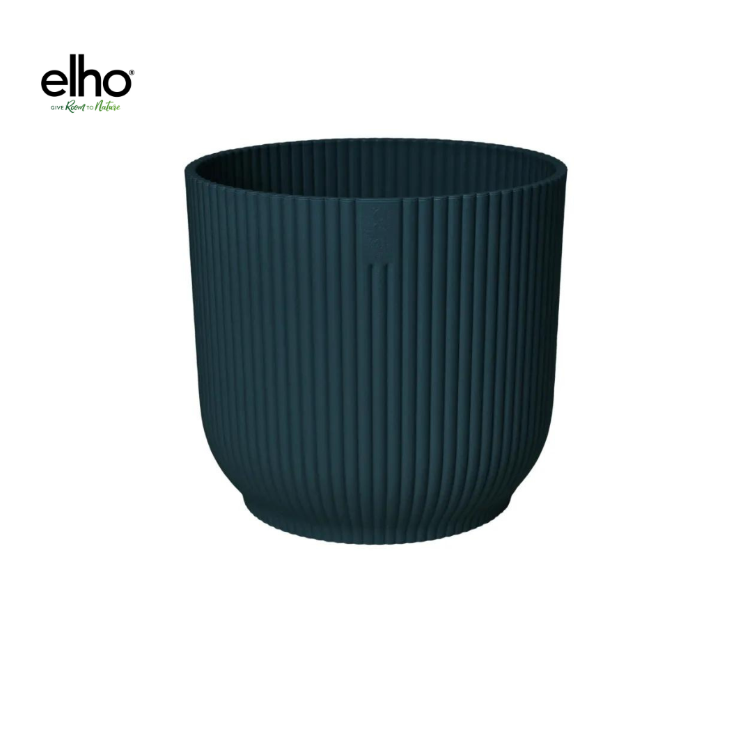 Elho Vibes Fold Round Blauer Pflanztopf mit Rollen D35xH33 | Pflanzfix24
