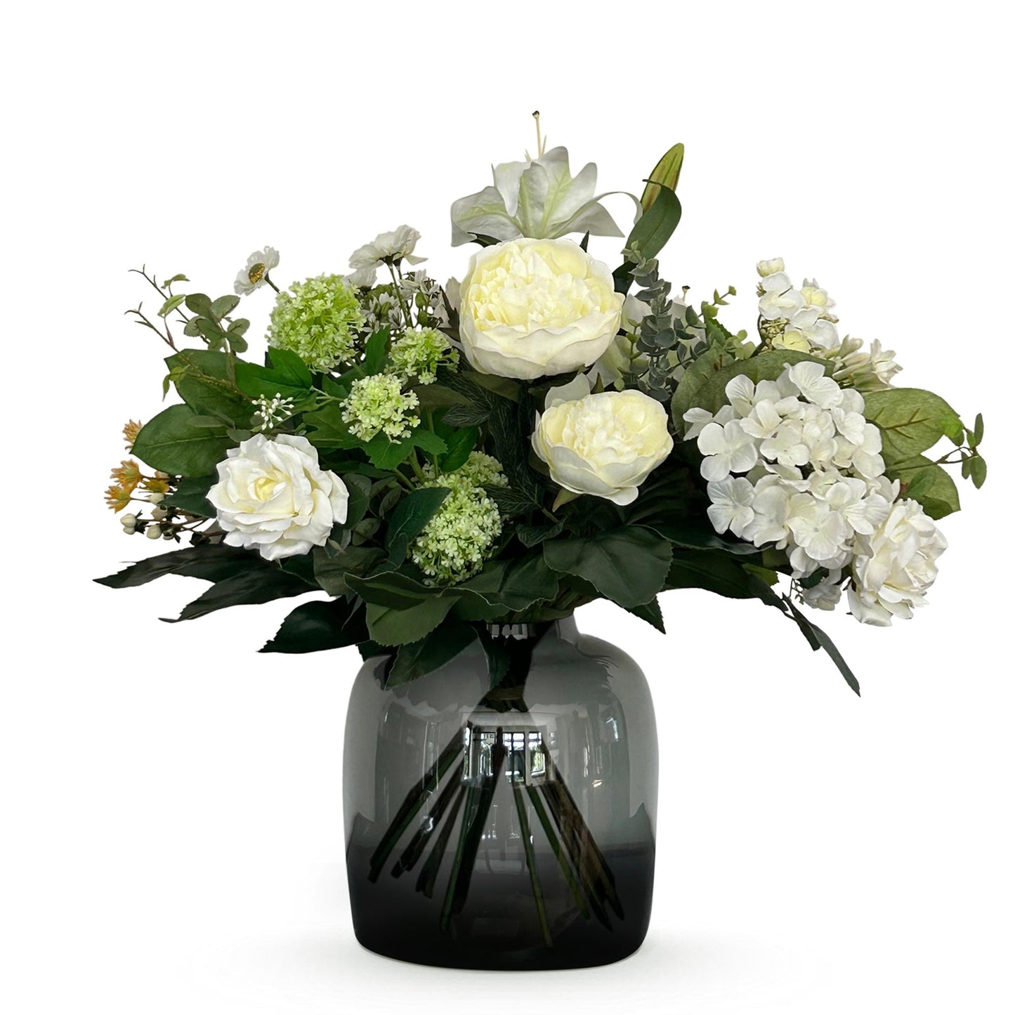 Kunstblumenstrauß Bouquet M – White Dream – 60 cm - Pflanzfix24.de - Pflanzfix24.de