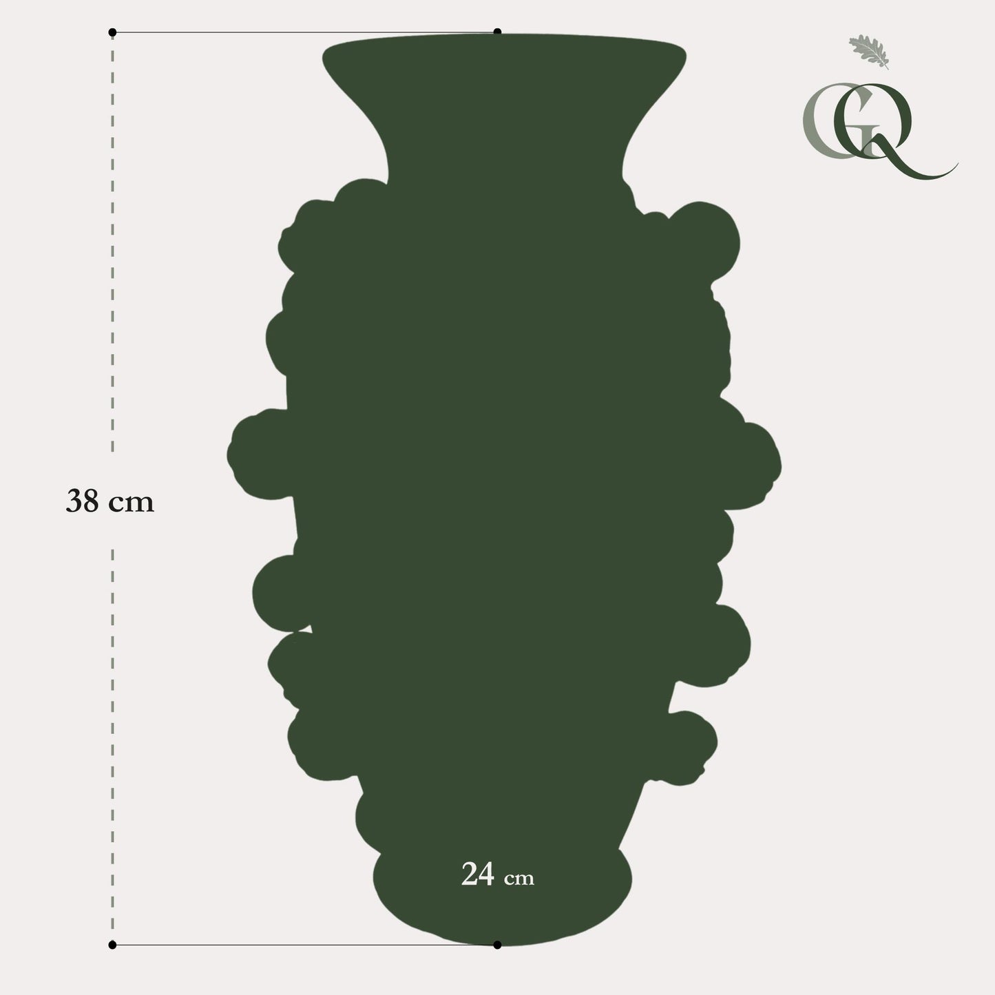 Vaas steen M - H38 W24 - Green- Manderin - Pflanzfix24