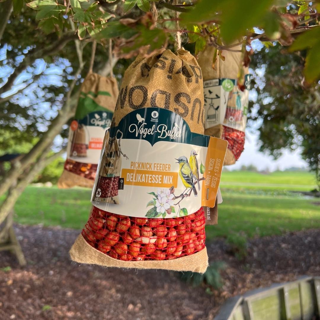 Vogelbuffet Picknickmischung 4er Set – Vogelfutter & Futterbeutel | Pflanzfix24