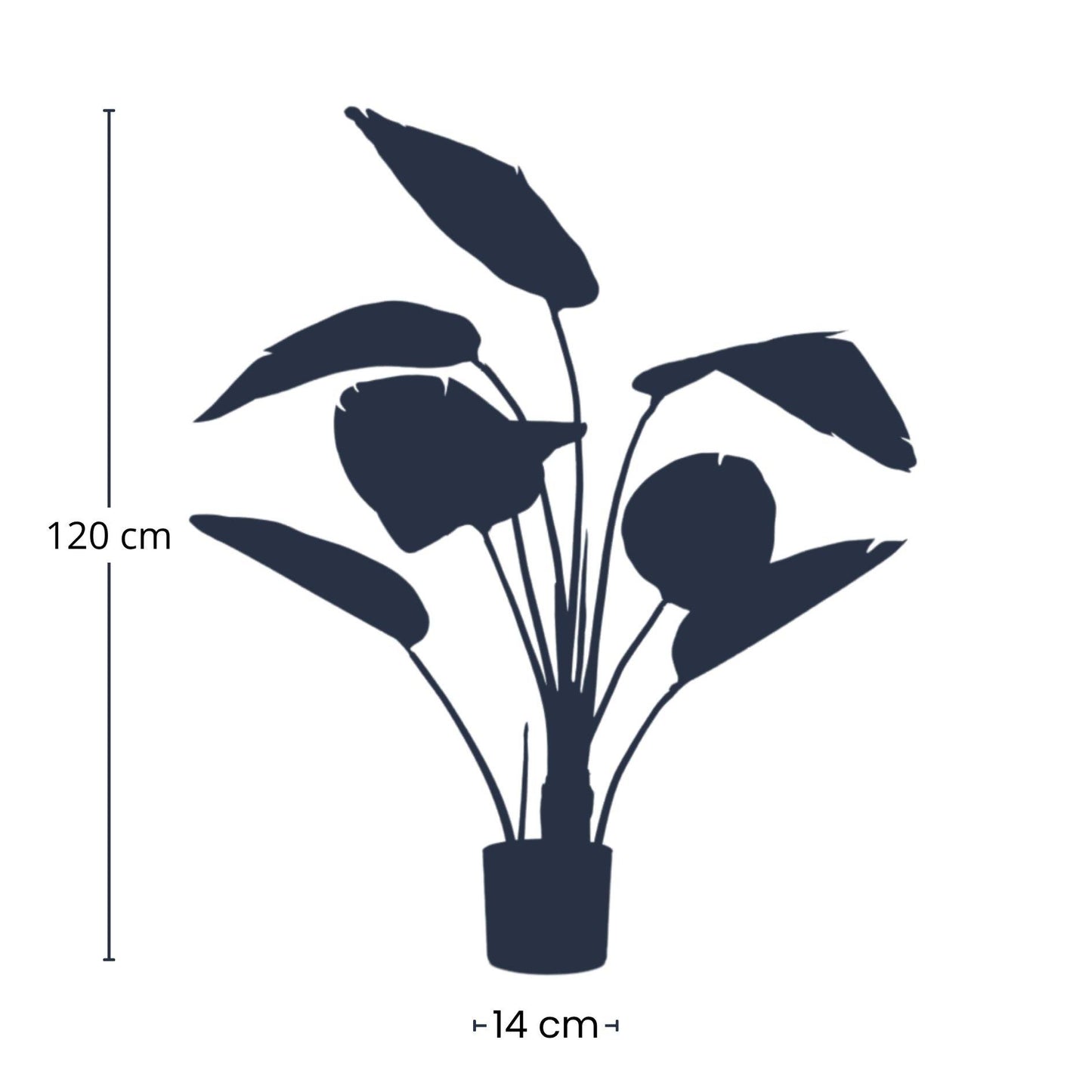 Strelitzia - 120cm - In zwarte pot - Kunstplant | Pflanzfix24