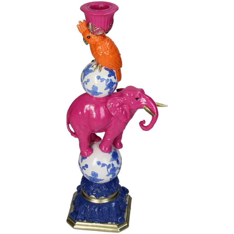 Kandelaar Rosa Elefant Kerzenhalter 30 cm | Pflanzfix24