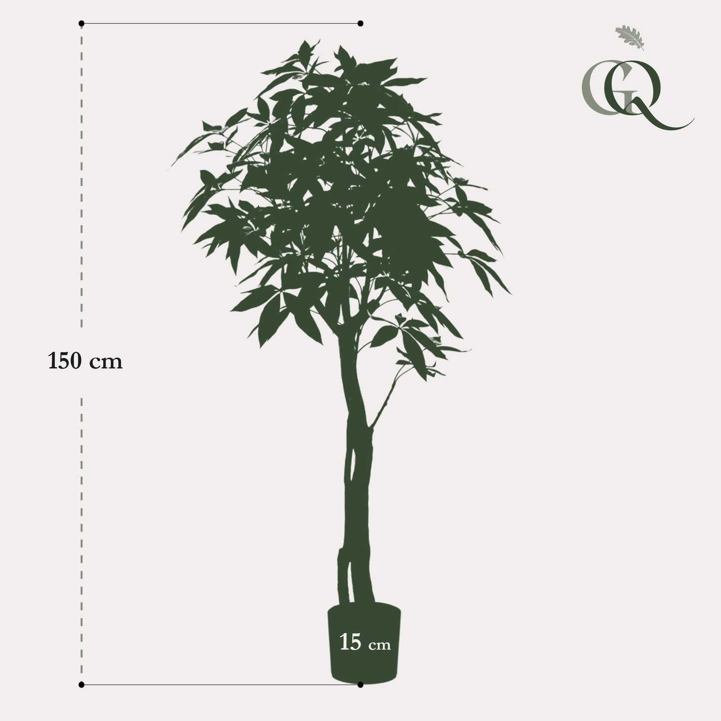 Kunstpflanze Pachira Aquatica 150 cm – Glückskastanie & Allergikerfreundlich | Pflanzfix24.de - Pflanzfix24.de