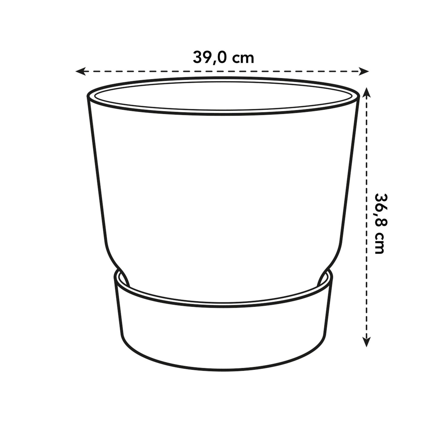 Blumentopf elho Greenville Round Weiß – Ø39 x H37 cm | Pflanzfix24.de - Pflanzfix24.de