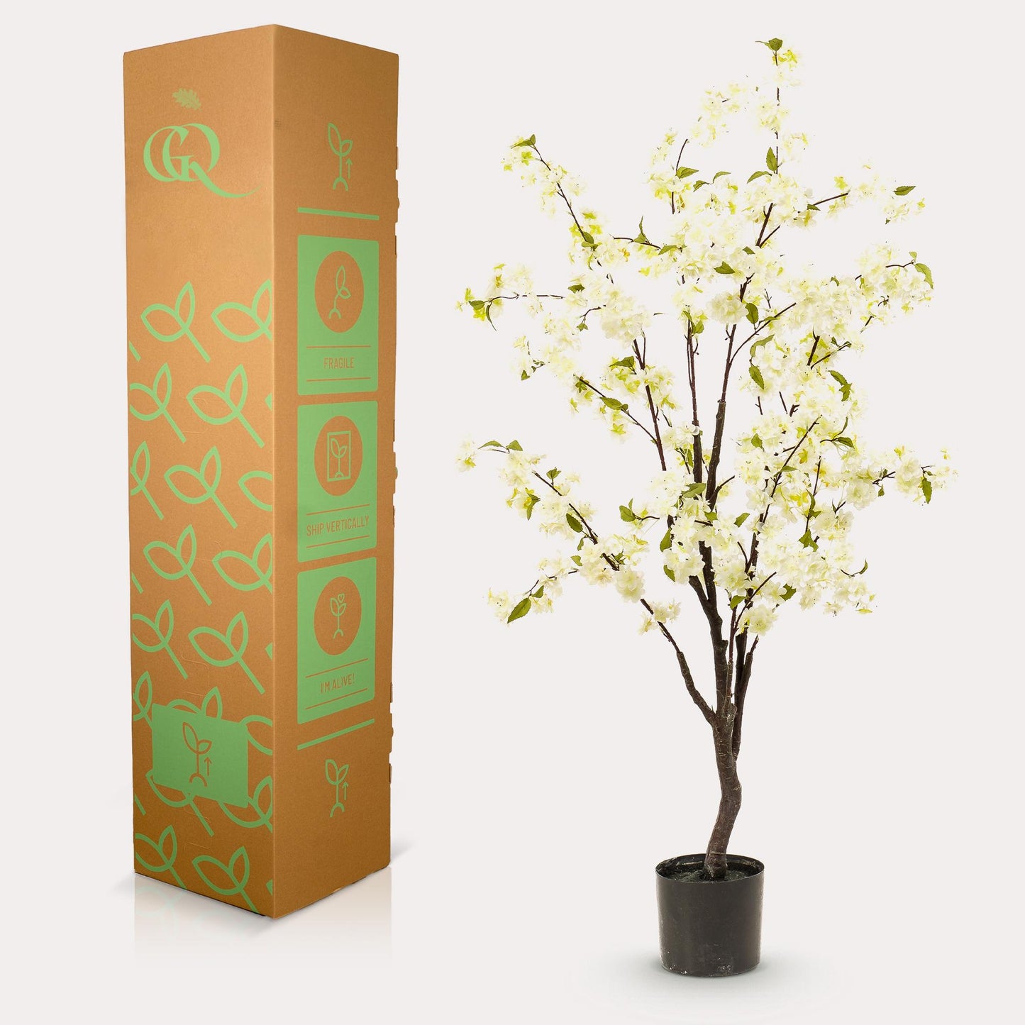 Kunstpflanze Prunus Kirschenblüte 135 cm Weiß | Pflanzfix24.de - Pflanzfix24.de
