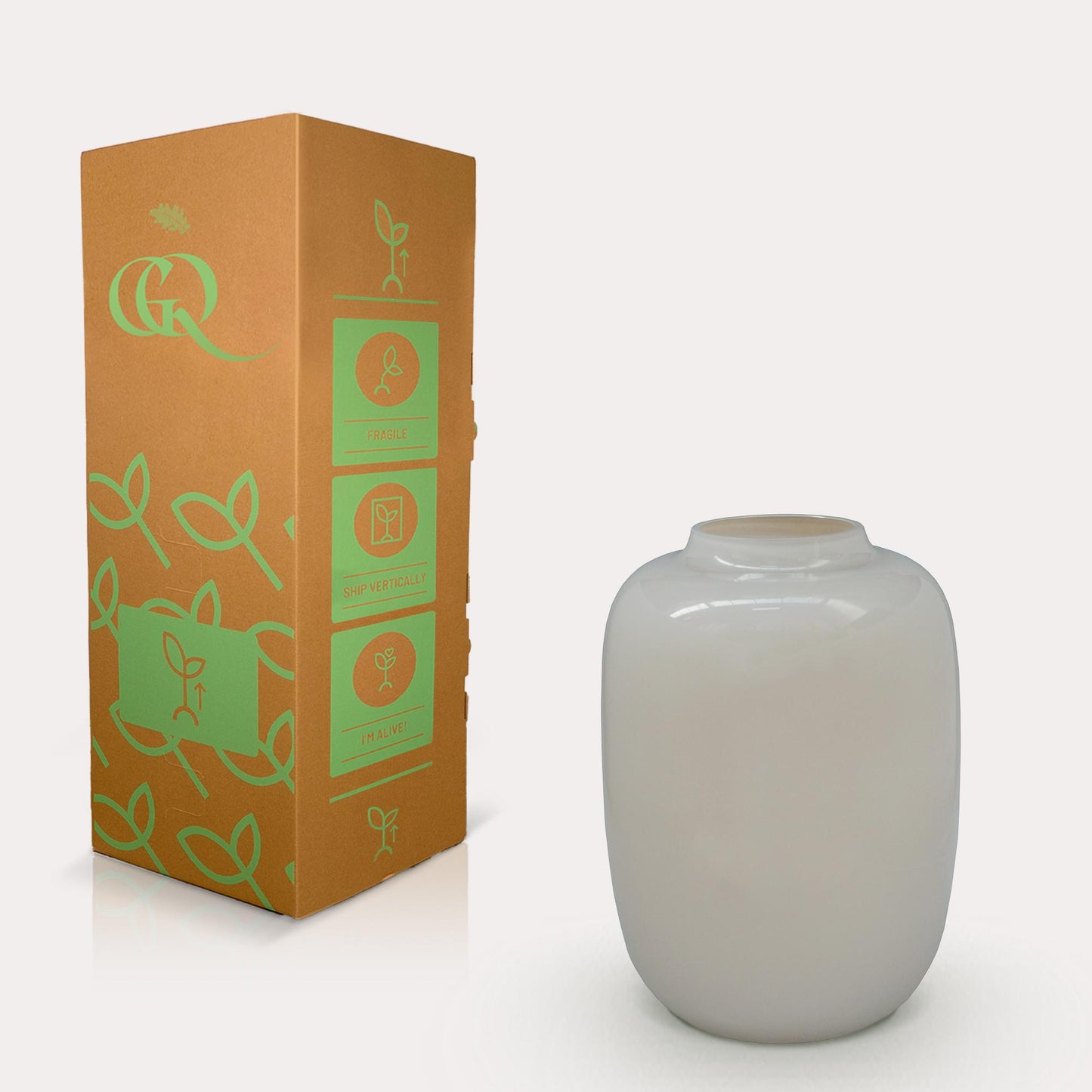 Glasvase Artik Ivory M 35 cm – Pflanzfix24.de - Pflanzfix24.de