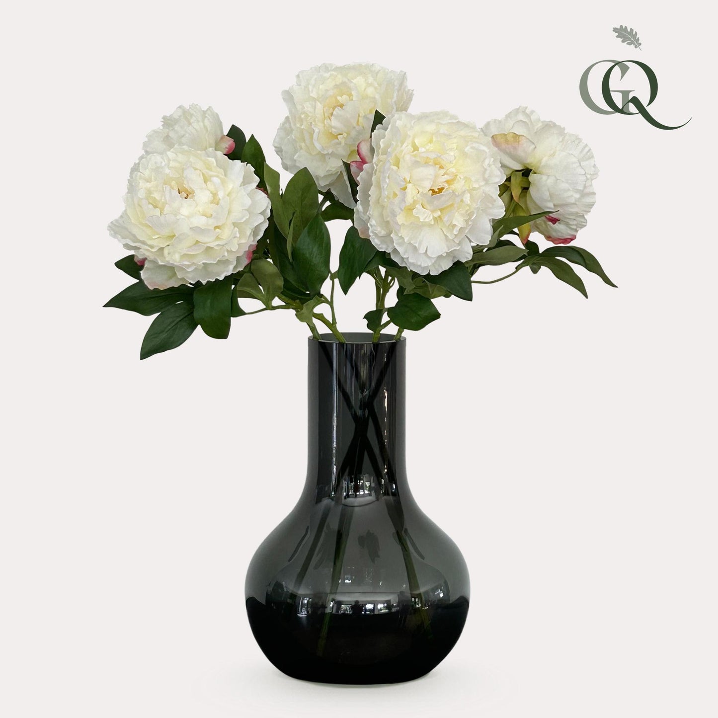 Kunstblumen Pfingstrosen Crème – 5er Set – 65 cm | Pflanzfix24