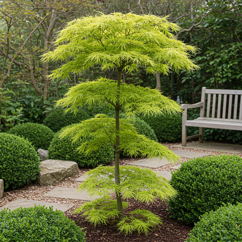 Japanischer Ahorn Acer palmatum Koto-no-ito - 1 Pflanze - Grün - Topf 19cm - Pflanzfix24.de - Pflanzfix24.de