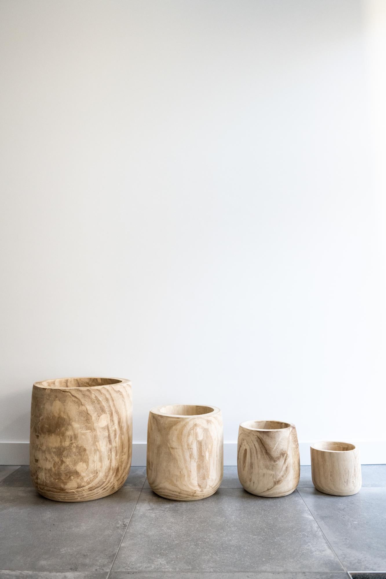 Pia Blumentopf aus Holz - Hellbraun - L - Pflanzfix24.de - Pflanzfix24.de