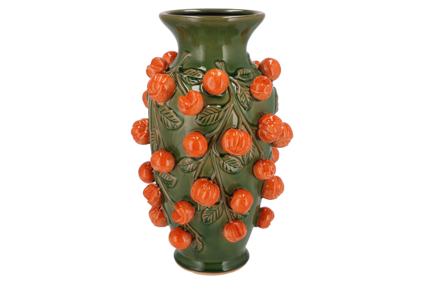Vaas steen M - H38 W24 - Green- Manderin - Pflanzfix24