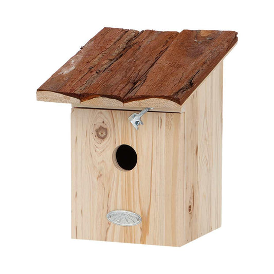 Vogelhaus Kohlmeise Nistkasten mit Baumrindendach – Pflanzfix24.de - Pflanzfix24.de