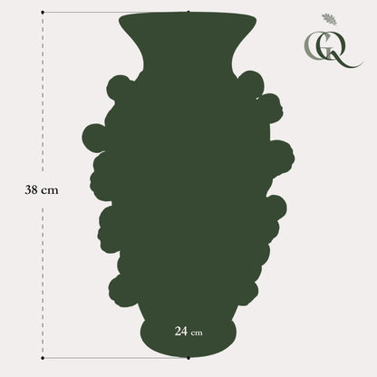 Vaas steen M - H38 W24 - Pistache green- Manderin - Pflanzfix24