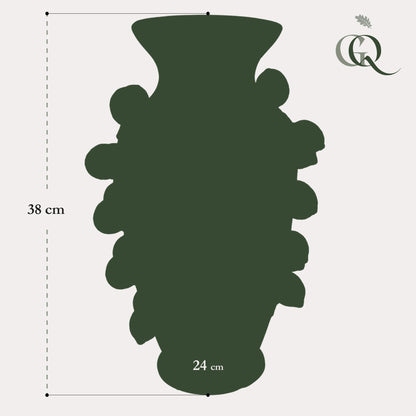 Vaas steen M - H38 W24 - Pistache green- Lemon - Pflanzfix24