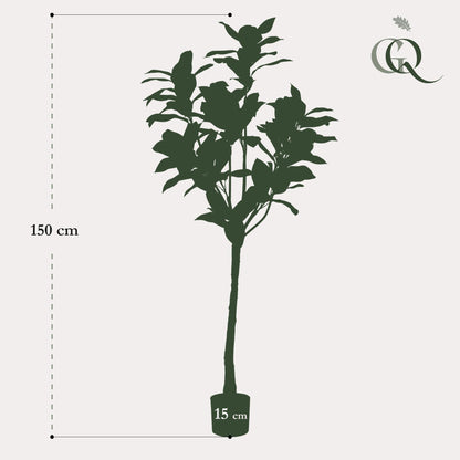 Kunstpflanze Magnolia Grandiflora – 150 cm – Realistischer Kunstbaum für Zuhause & Büro | Pflanzfix24.de - Pflanzfix24.de
