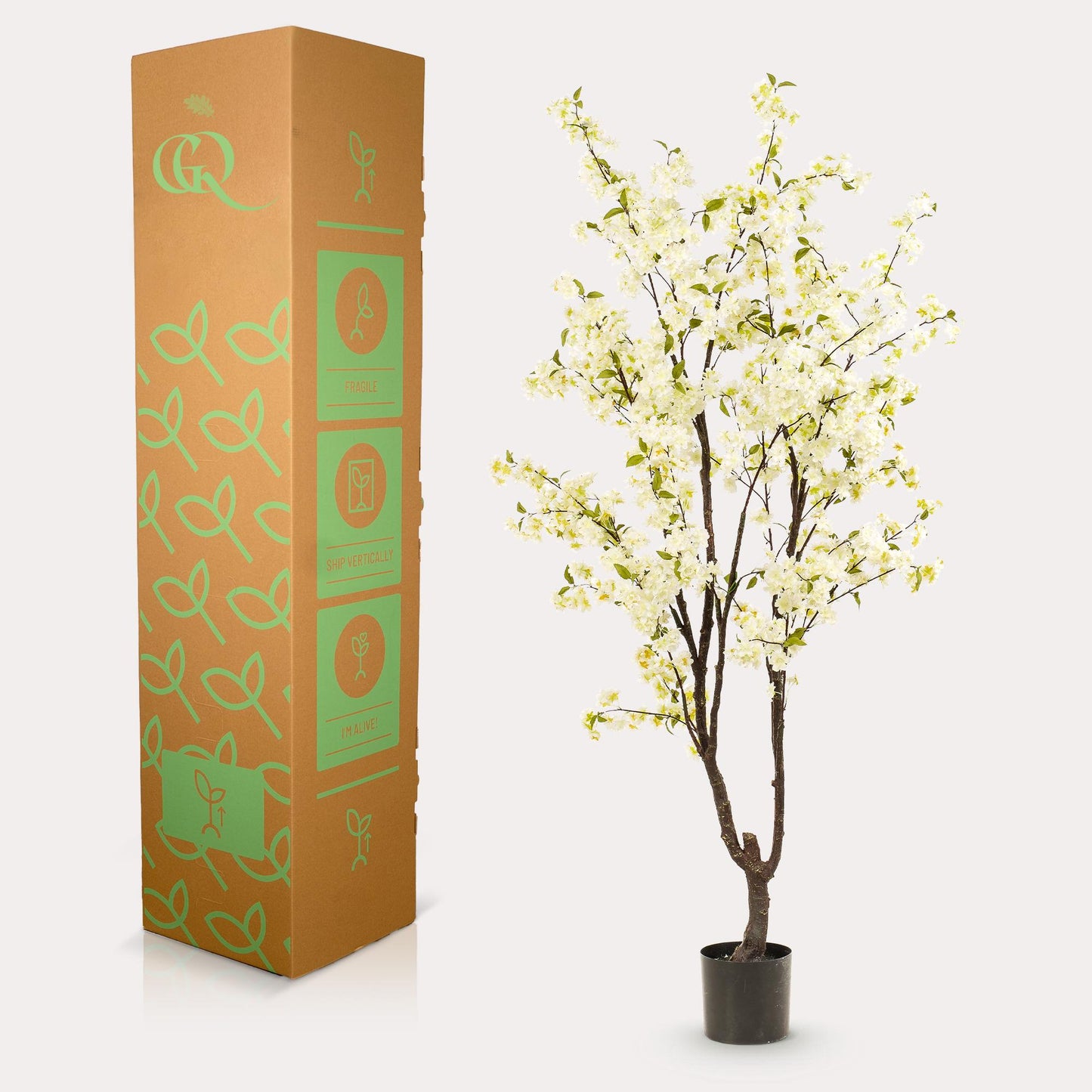 Kunstpflanze Prunus Kirschenblüte 210 cm Weiß | Pflanzfix24.de - Pflanzfix24.de