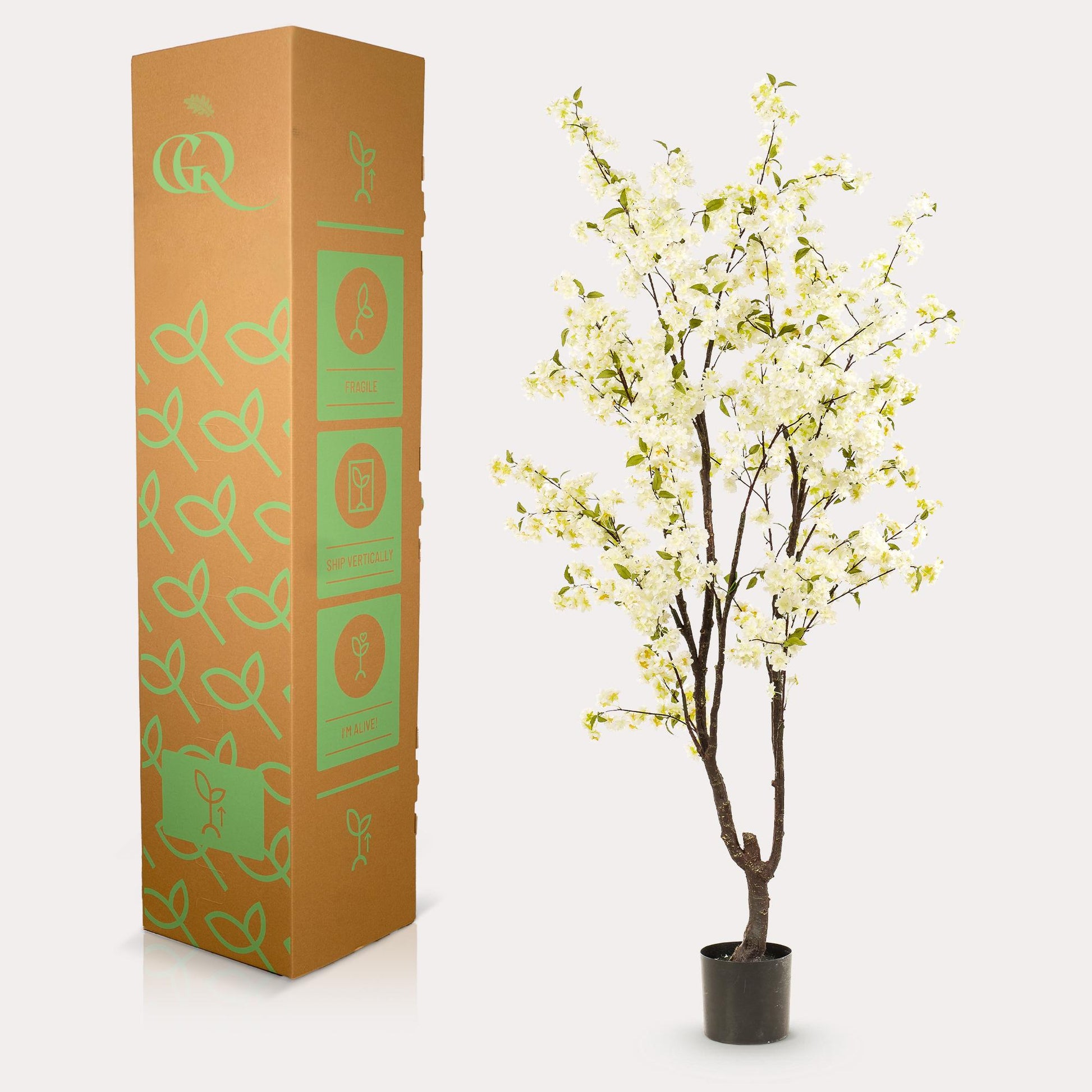Kunstpflanze Prunus Kirschenblüte 210 cm Weiß | Pflanzfix24.de - Pflanzfix24.de