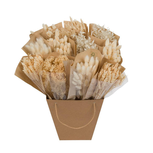 Dried Mono Mix – Weiß – Trockenblumenstrauß | pflanzfix24
