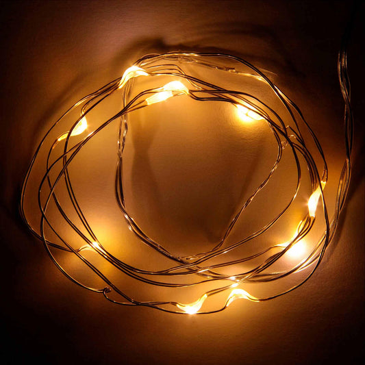 Draadverlichting op batterijen - 1m - Warm wit - 20 LED - Christmas - Pflanzfix24