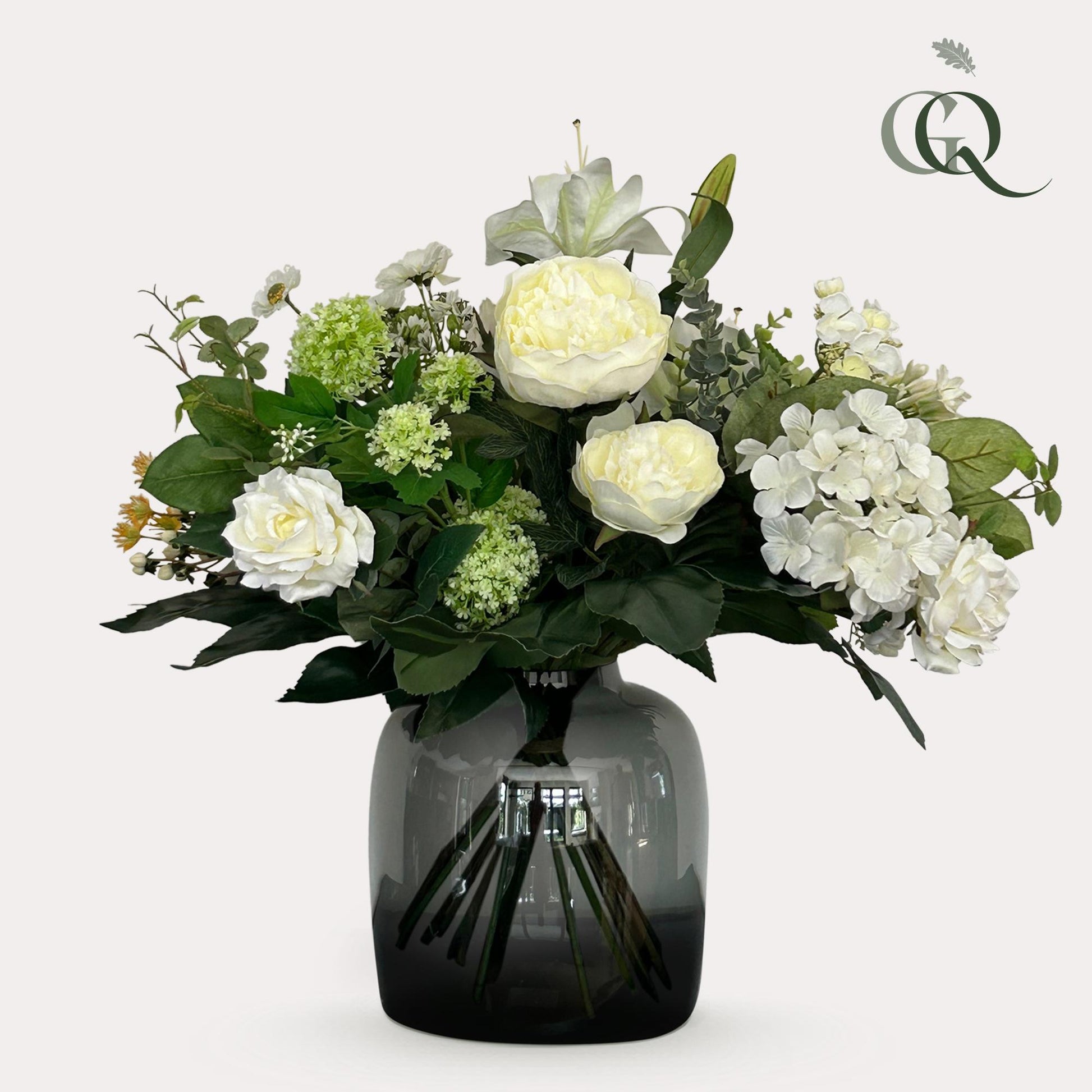 Kunstblumenstrauß Bouquet M – White Dream – 60 cm - Pflanzfix24.de - Pflanzfix24.de
