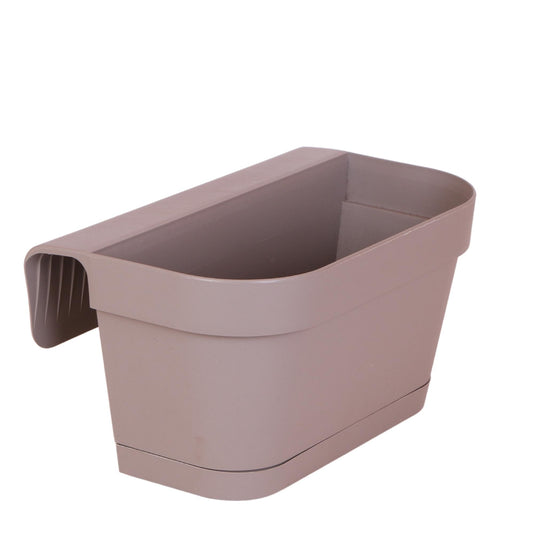 Kolibri Home Kunststoff-Balkonpflanzkübel Taupe 36 cm mit Aufhängesystem | Pflanzfix24.de - Pflanzfix24.de