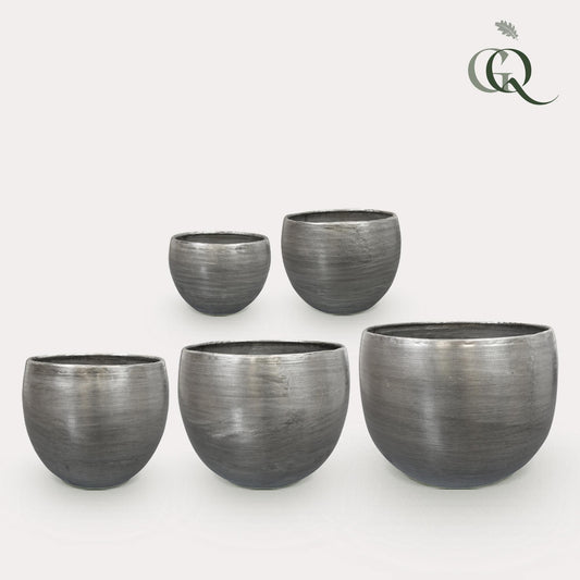 Rowen Aluminium Blumentopf Set - Silber - Pflanzfix24